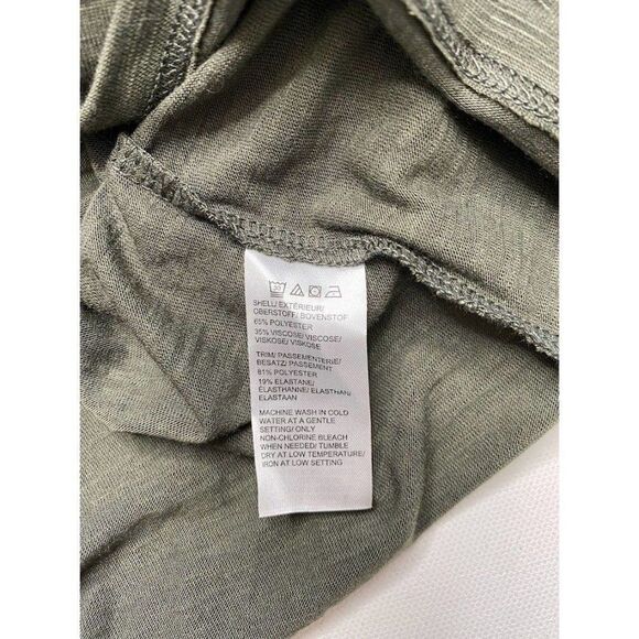 ASKYA Olive Green Black Keyhole Mesh Back‎ Top Large NEW - Picture 5 of 5